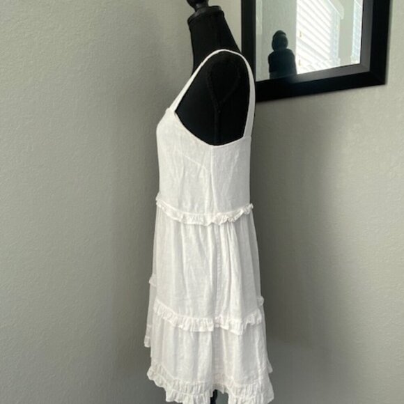 RAILS Sandy White Tiered Linen Mini Sundress XS - Picture 7 of 13